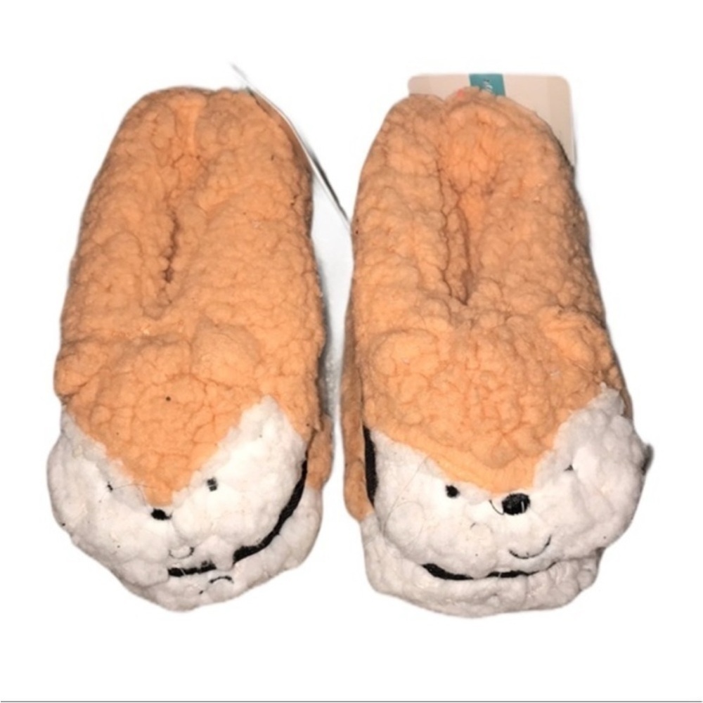 🔴 Kids animal fox soft sole cozy slippers unisex girl or boy size small 11…